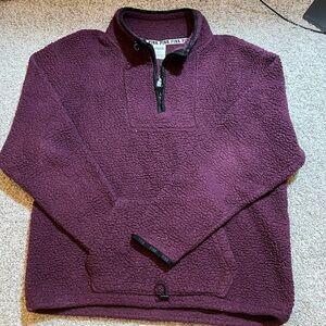 Maroon PINK Sherpa 1/4 zip